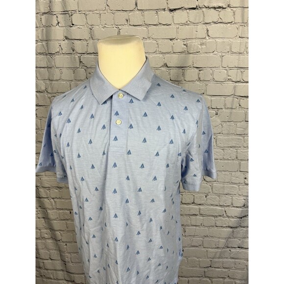 Brooks Brothers Men’s L Original Fit Polo Blue All Over Sail Boat Print Nautical - Picture 4 of 8